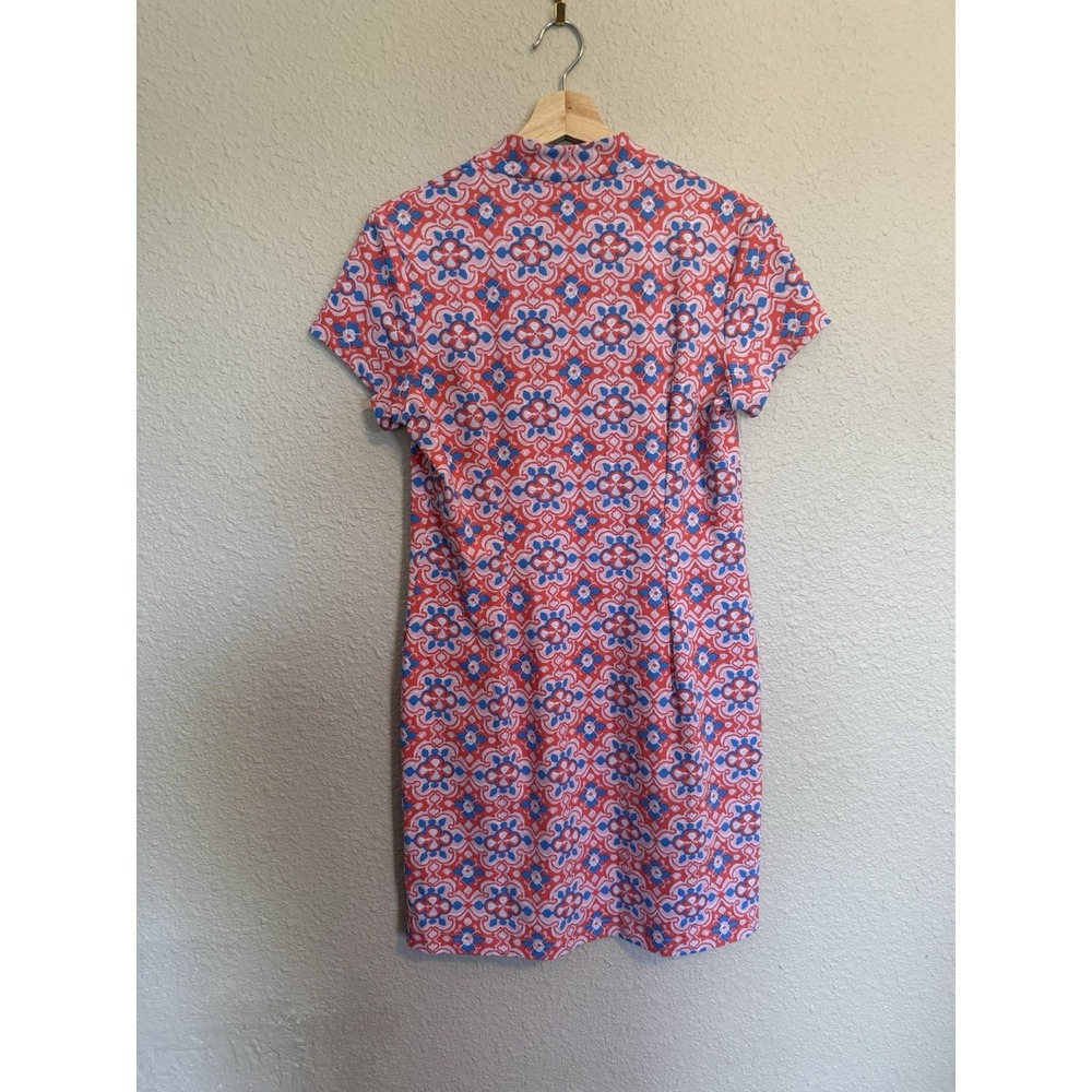 J. McLaughlin Ivana Shirt Dress Catalina Cloth Red And Blue Size Large $228 - Picture 8 of 8